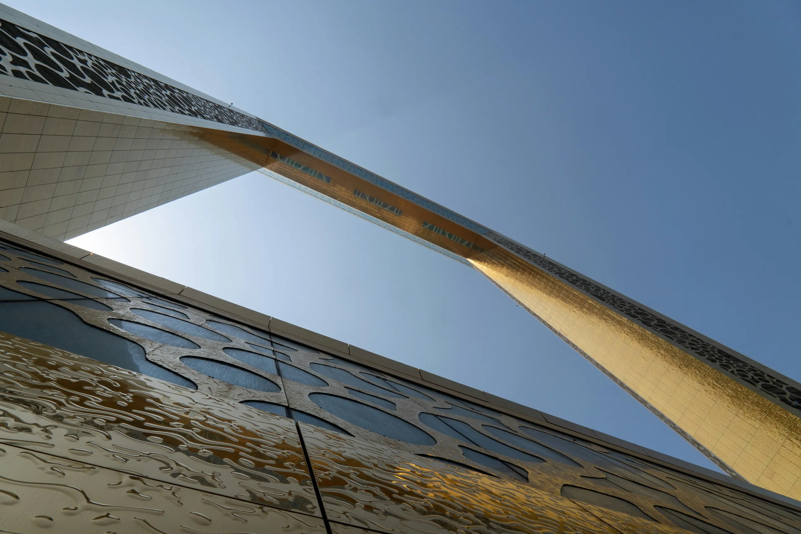 Tall Dubai tower against the sky