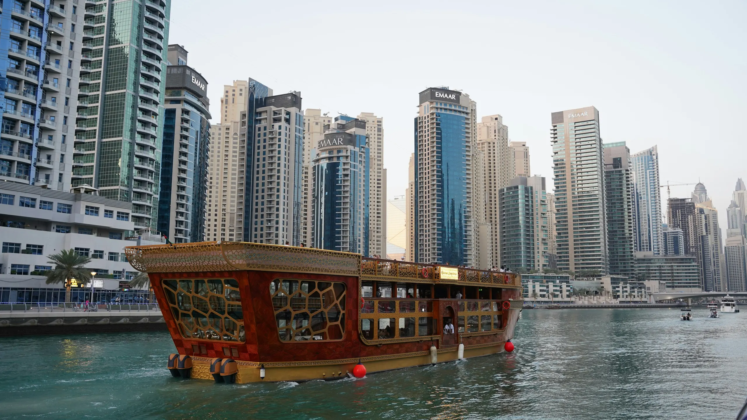 Dhow sailing across Dubai Marina