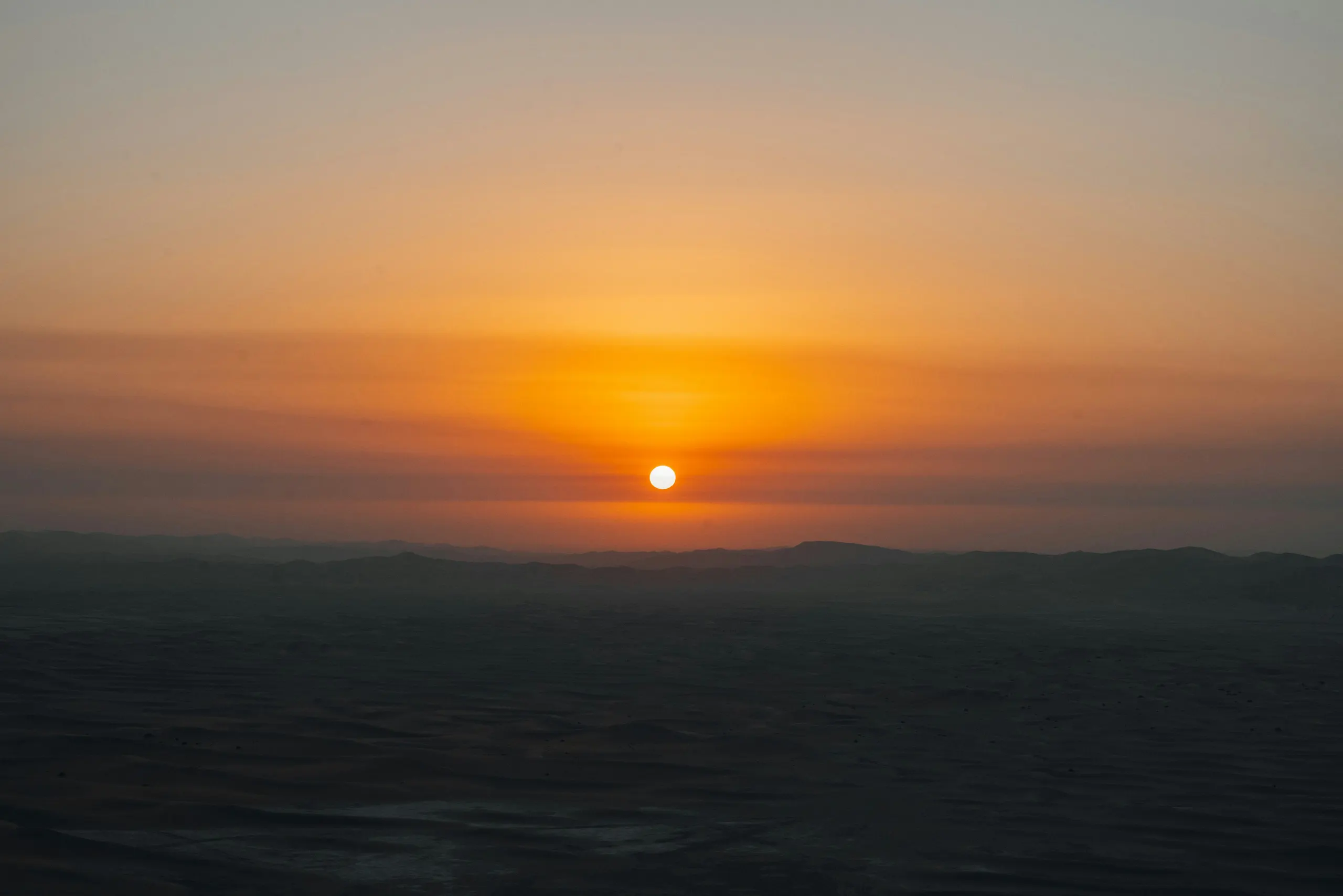 Sunset over the Dubai desert