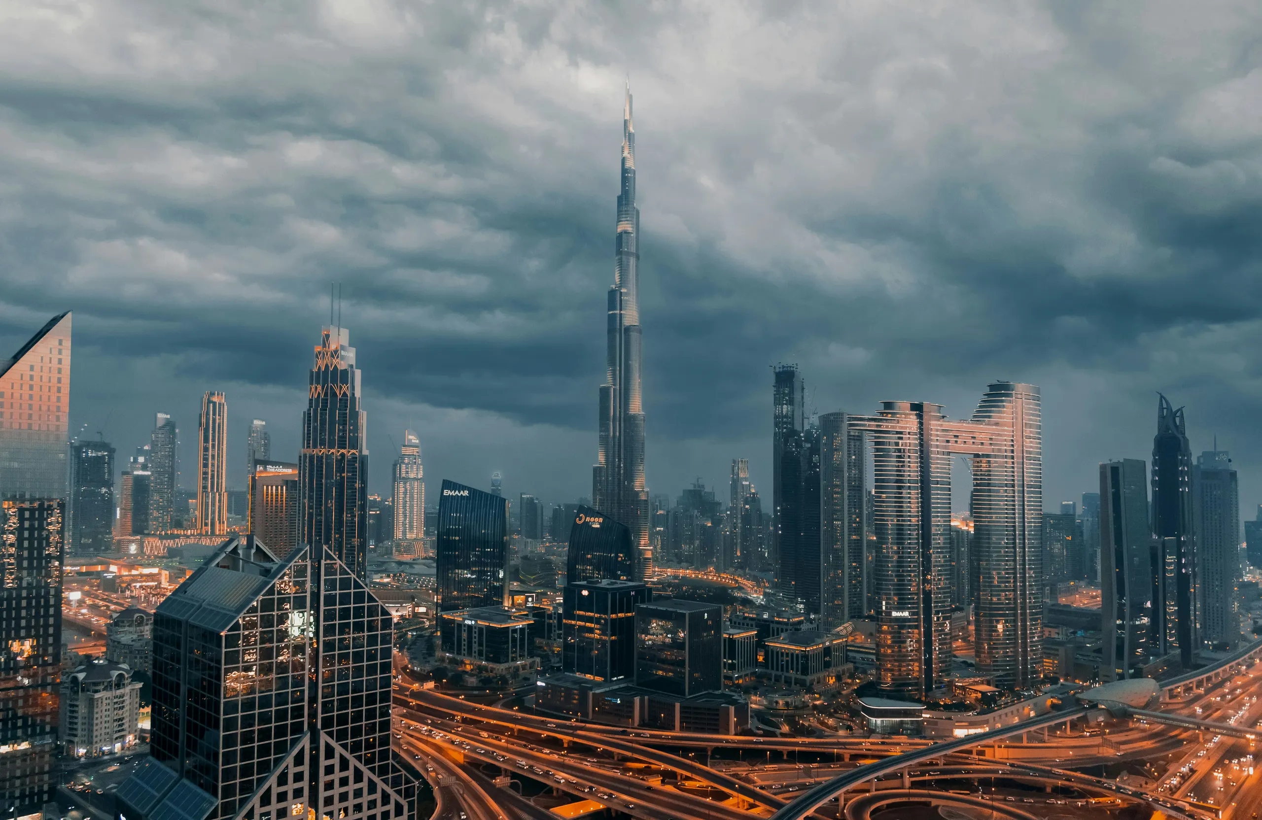 Downtown Dubai in haze