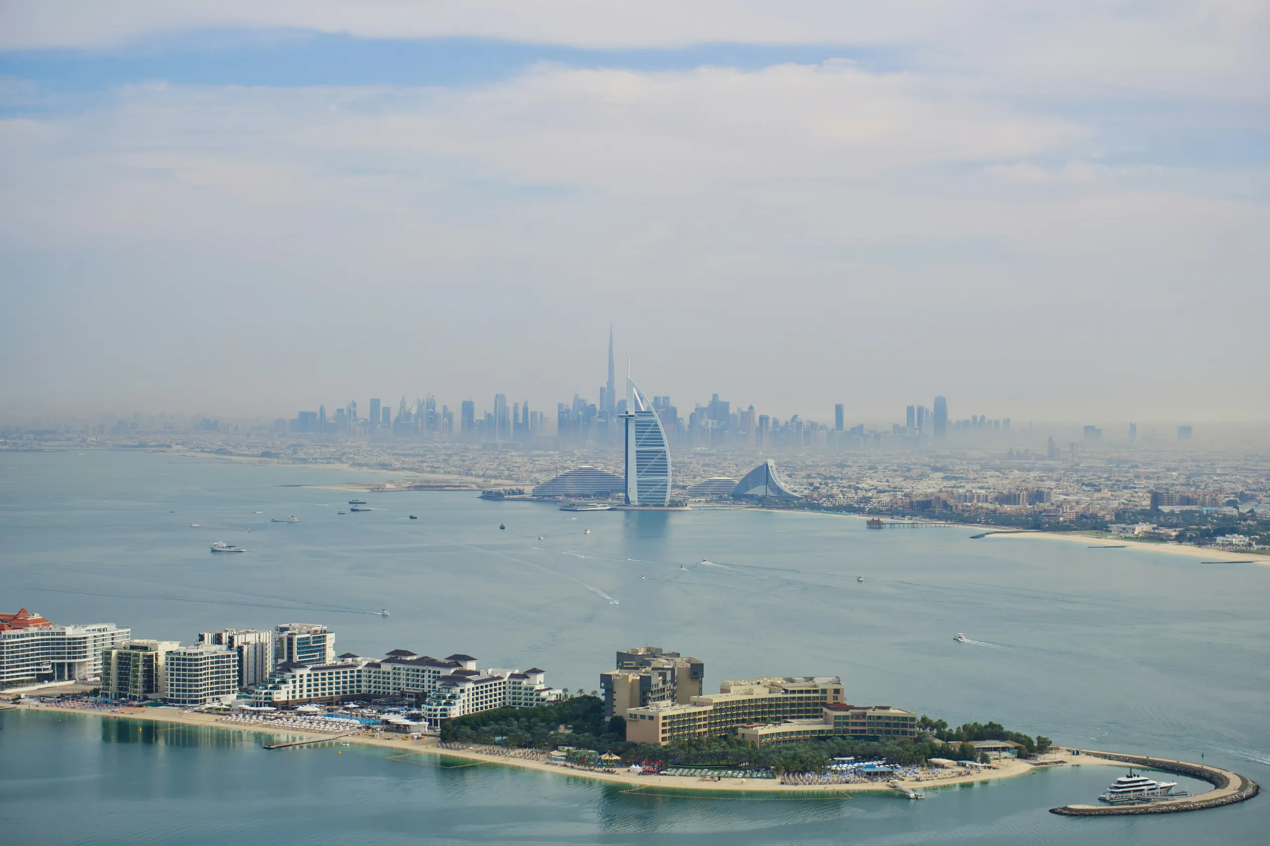 Downtown Dubai from a rooftop pool